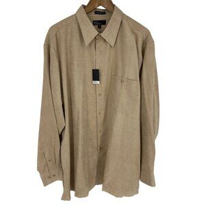 Marc Edwards Mens Tan Long Sleeve Button-Up Shirt Size XXL